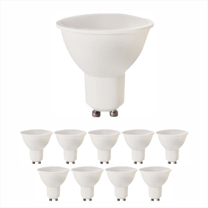 Pack of 10 Units, Dimmable GU10 LED Bulbs, 7W (50/60W Halogen Replacement), 120° Wide Beam, 500LM Recessed Lighting Bulbs - 3000K