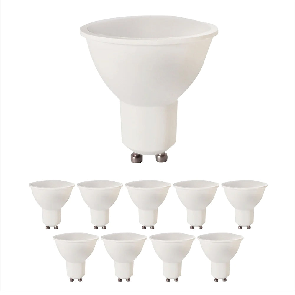 Pack of 10 Units, Dimmable GU10 LED Bulbs, 7W (50/60W Halogen Replacement), 120° Wide Beam, 500LM Recessed Lighting Bulbs - 3000K