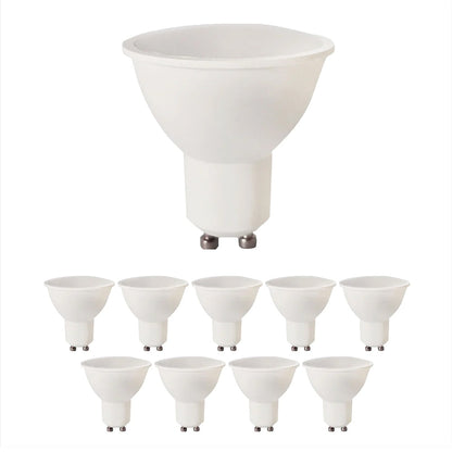 Pack of 10 Units, Dimmable GU10 LED Bulbs, 7W (50/60W Halogen Replacement), 120° Wide Beam, 500LM Recessed Lighting Bulbs - 3000K