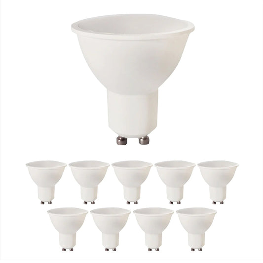 Pack of 10 Units, Dimmable GU10 LED Bulbs, 7W (50/60W Halogen Replacement), 120° Wide Beam, 500LM Recessed Lighting Bulbs - 3000K