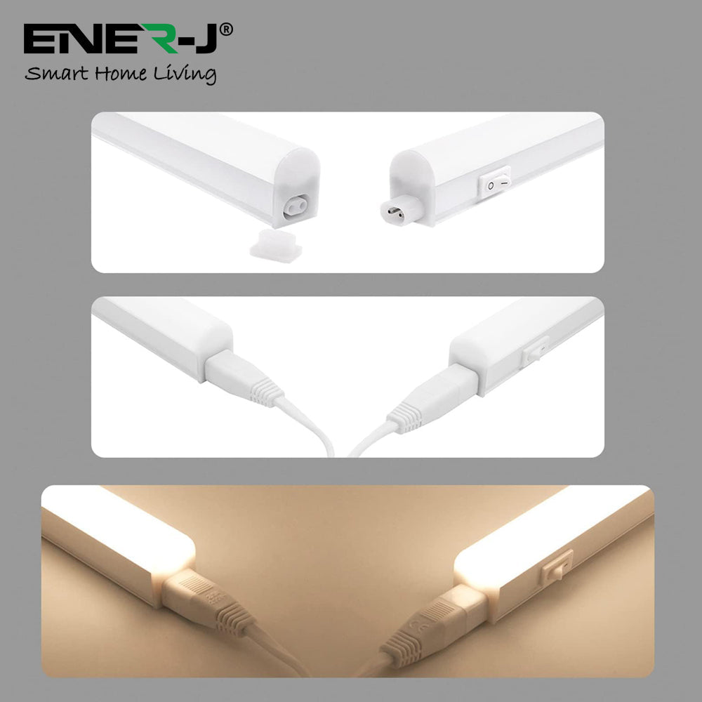 4W LED T5 Batten Light, 30cms, 100 Lm/W, With on/off switch, CCT Switchable, 50cms cable, 3 Years warranty Pack of 2