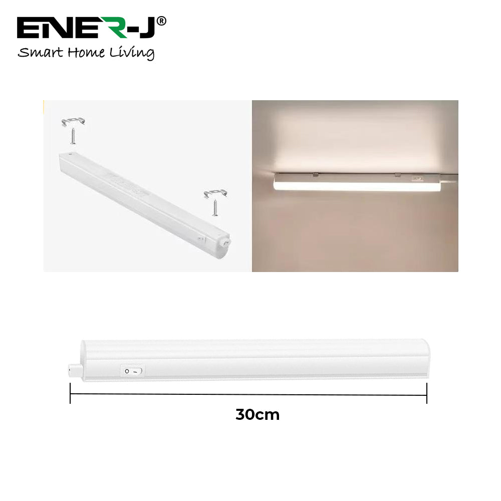 8W LED T5 Batten Light, 60cms, 100 Lm/W, With on/off switch, CCT Switchable, 50cms cable, 3 Years warranty Pack of 2