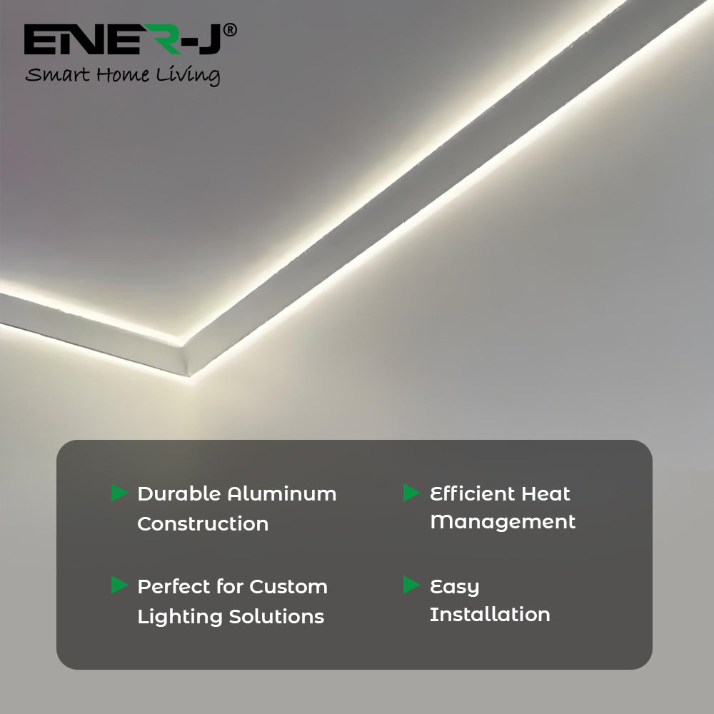 Gypsum LED Cove Light 45 Degree Corner Aluminum Profile, 2 Meters (Pack of 2)