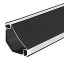 Gypsum LED Cove Light 45 Degree Corner Aluminum Profile- Black, 1 Meter