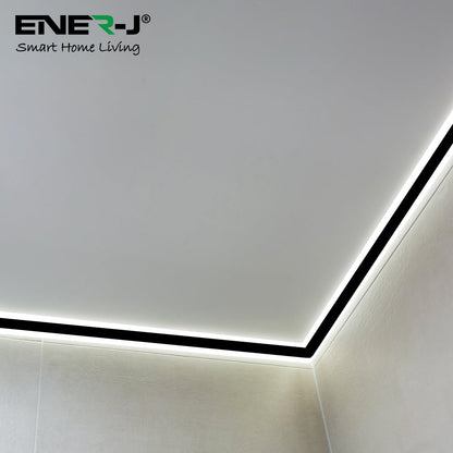Gypsum LED Cove Light 45 Degree Corner Aluminum Profile- Black, 2 Meters