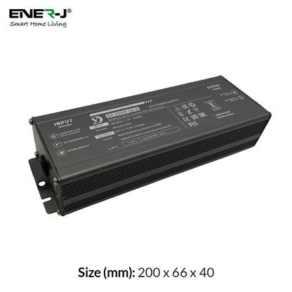 ENER-J Waterproof 200W 24V Power Supply, Constant Voltage LED Driver (IP65/IP67 Rated)