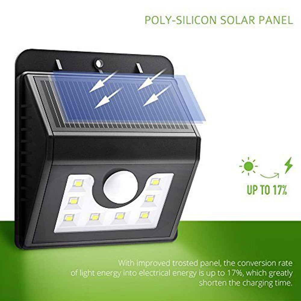 Pack of 2 Solar Powered Motion Sensor Outdoor Security Light, Super Bright, Wireless, 1.6W