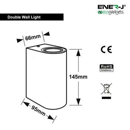 Up-Down Wall Light Silver Housing, Indoor / Outdoor, GU10 Fitting, IP44 Up-Down Outdoor Wall Light (Max 35Wx2)