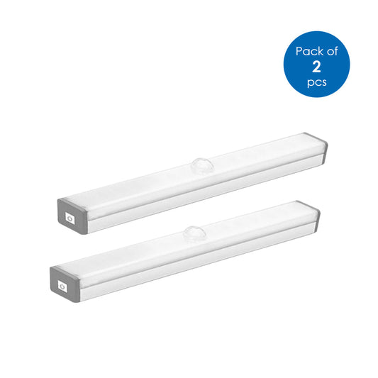 Pack of 2 Rechargeable Motion Sensor Cabinet Lights, 10 LED with 2 Switch Modes, USB Charging, for Kitchen Wardrobe Closet