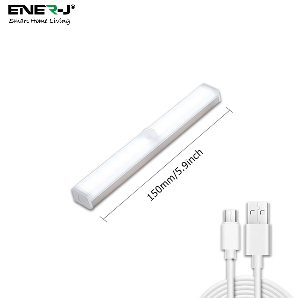Pack of 2 Rechargeable Motion Sensor Cabinet Lights, 10 LED with 2 Switch Modes, USB Charging, for Kitchen Wardrobe Closet