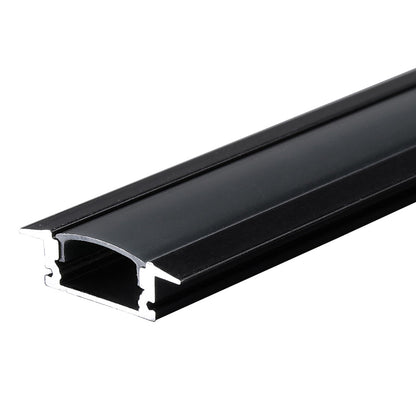 24.5mm x 6.85mm Aluminum Channel Profile with PC Cover - 2m Length (0.95mm Thickness) (Pack of 4)