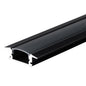 24.5mm x 6.85mm Aluminum Channel Profile with PC Cover - 2m Length (0.95mm Thickness) (Pack of 4)
