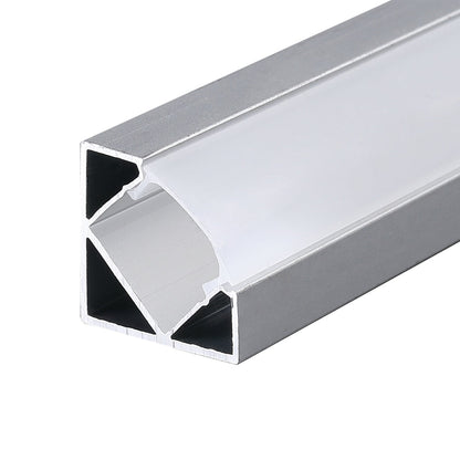 25.21mm x 17.5mm Corner Aluminum Profile with PC Cover - 2m Kit (0.9mm Thickness) (Pack of 4)