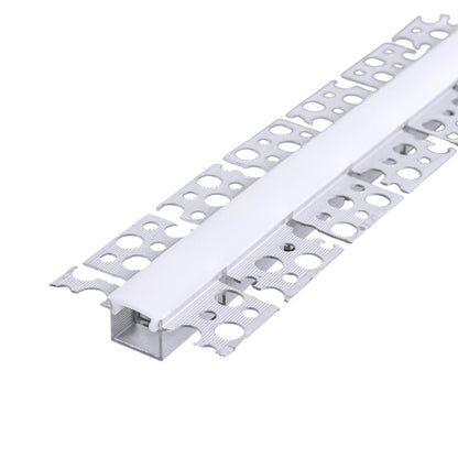 51.3mm x 12.5mm Recessed Plasterboard Trimless Aluminium LED Profile with Flange for Drywall - 2m Kit (1mm Thickness) (Pack of 4)