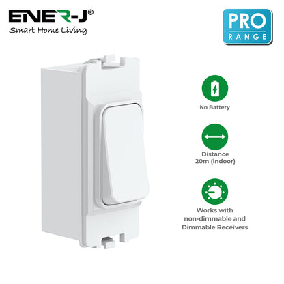 Wireless & Batteryless Kinetic Grid Switch,Pro + 500W RF Receiver (can fit into MK plate)