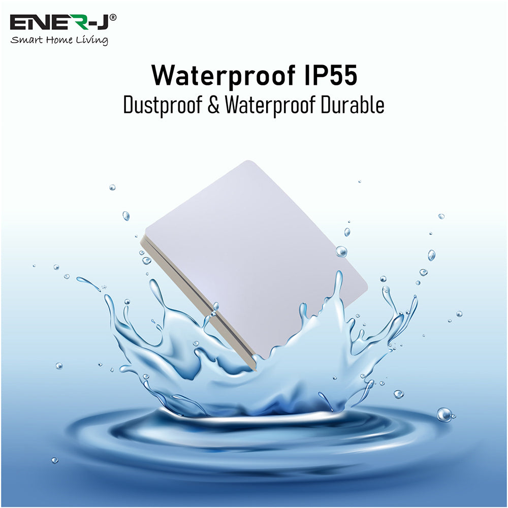 Ener-J 1-Gang Wireless Kinetic Switch, Self-Powered, IP65 Waterproof, White (Pro Range)