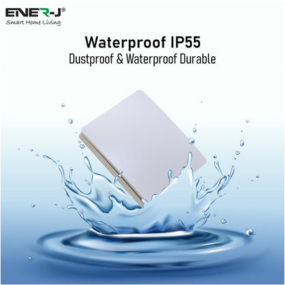 Ener-J 1-Gang Wireless Kinetic Switch, Self-Powered, IP65 Waterproof, White (Pro Range)
