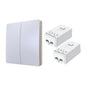 2 Gang Wireless Kinetic Switch Dimmable/Non Dimmable, White (Pro Range) with 2 X 500W RF Non-Dimmable Receiver Modules