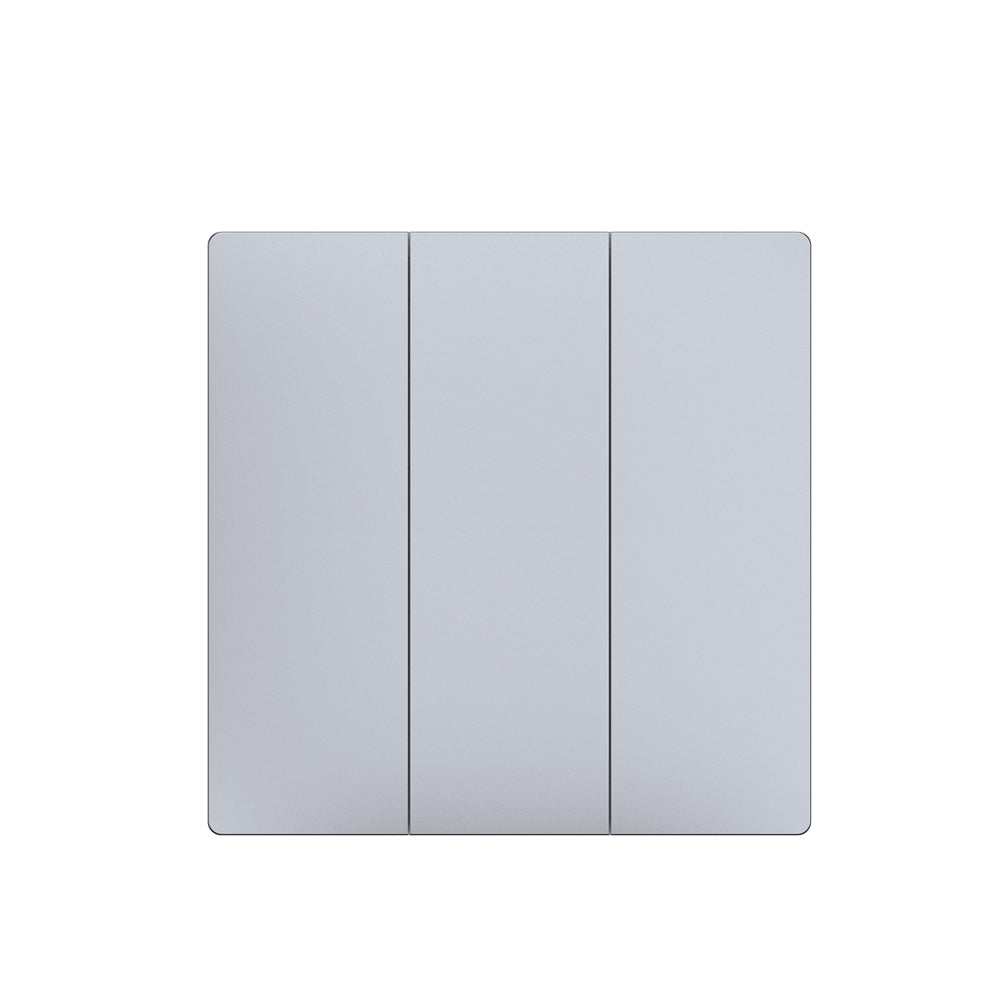 Wireless Kinetic 3 Gang Switch ECO SERIES (Silver body) with 3 Non Dimmable 5A RF Receivers. No Wiring, No Batteries, No Drilling Holes