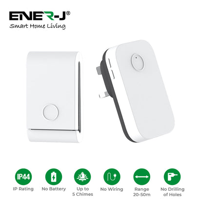 Extra Chimes for the WS1077 Wireless Kinetic Doorbell (UK Plug)