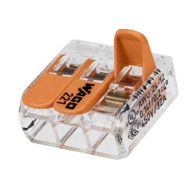 Wago 32A Compact 3 Way Connector 4mm Terminal Block (Pack of 50)
