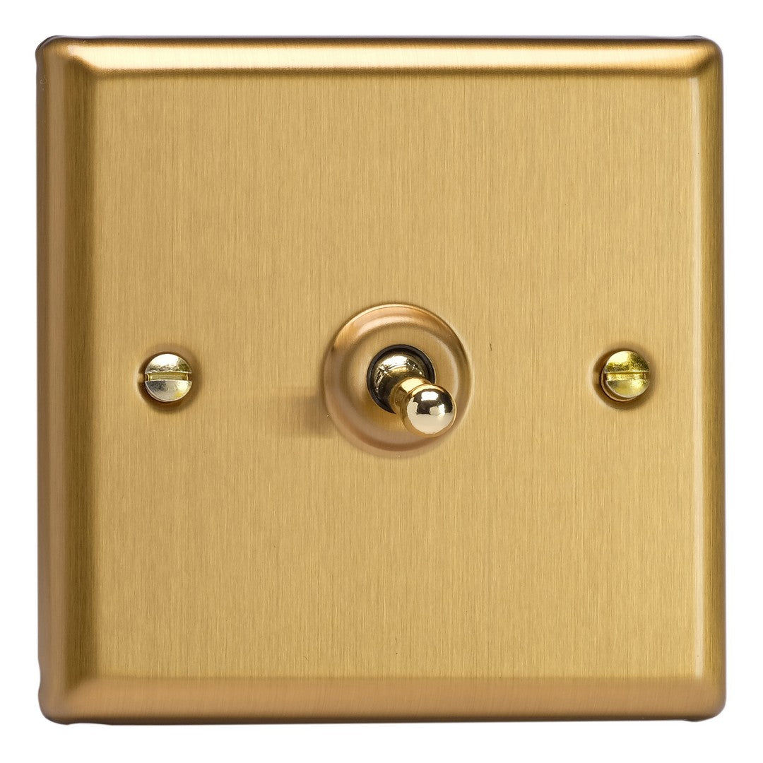 Varilight XBT1 Brushed Brass Toggle Switch 1Gang