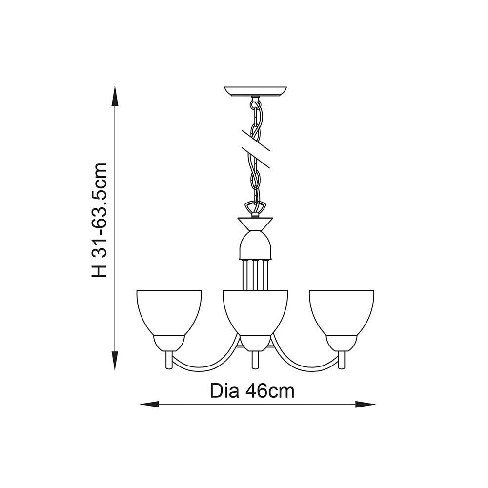 Endon Alton 3lt pendant 1805-3AN