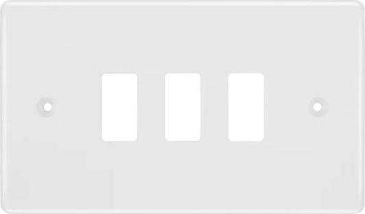 BG R83 3gang Grid Plate White