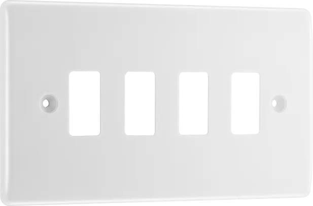 BG R84 4Gang Grid Plate White