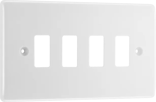 BG R84 4Gang Grid Plate White