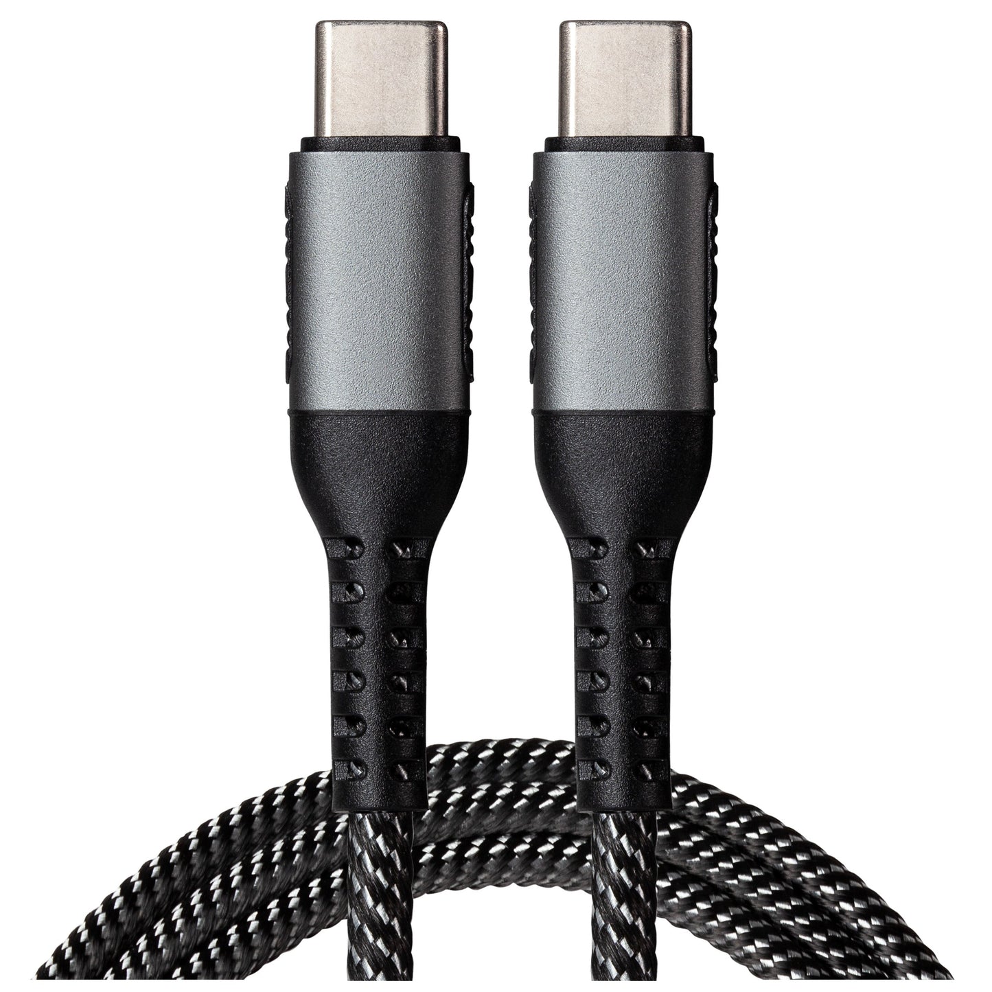 Maplin USB-C to USB-C 60W PD Braided Cable - Silver