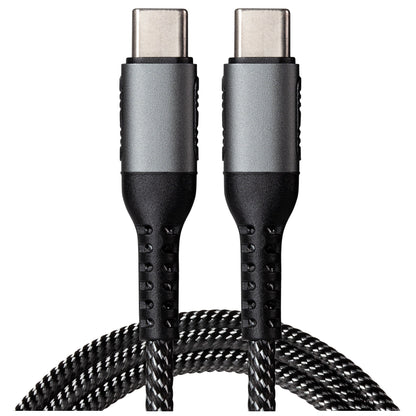 Maplin USB-C to USB-C 60W PD Braided Cable - Silver