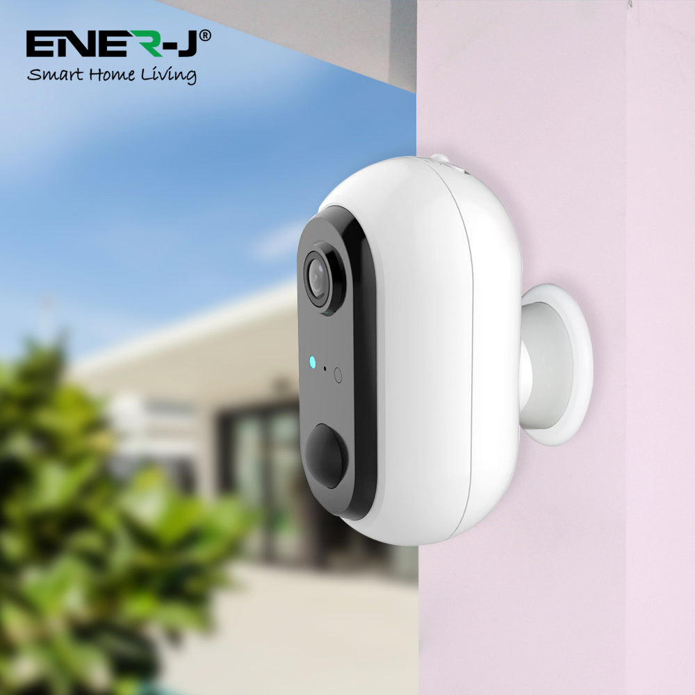 ENER-J Wireless Battery Security Camera – 1080p Smart Home Camera with PIR Motion Detection, No Wiring, No Subscription, Rechargeable Batteries Included (UK)