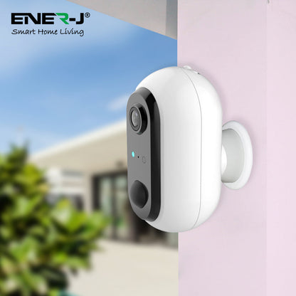 ENER-J Wireless Battery Security Camera – 1080p Smart Home Camera with PIR Motion Detection, No Wiring, No Subscription, Rechargeable Batteries Included (UK)
