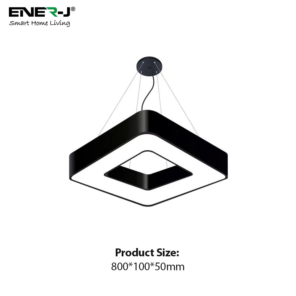 40W Hollow Square Pendant Light, Size: Side length 80 cms, Lampshade height 6 cms CCT