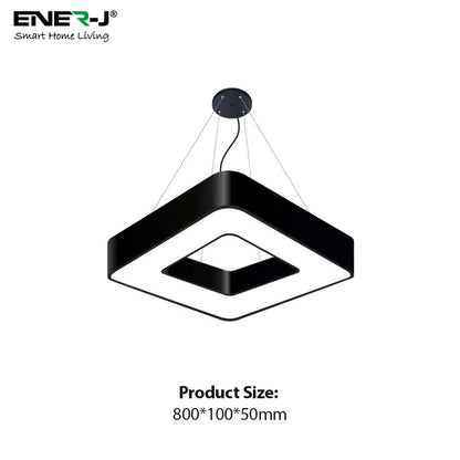 40W Hollow Square Pendant Light, Size: Side length 80 cms, Lampshade height 6 cms CCT