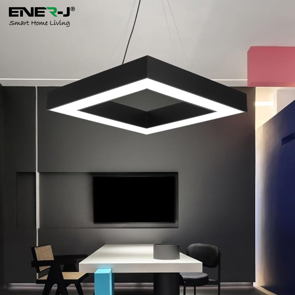 40W Hollow Square Pendant Light, Size: Side length 80 cms, Lampshade height 6 cms CCT
