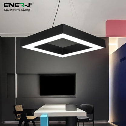 40W Hollow Square Pendant Light, Size: Side length 80 cms, Lampshade height 6 cms CCT