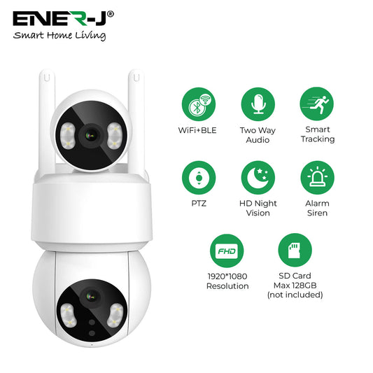 Smart Wi-Fi Dual Lens Outdoor Dome IP Camera - White Housing, IP65