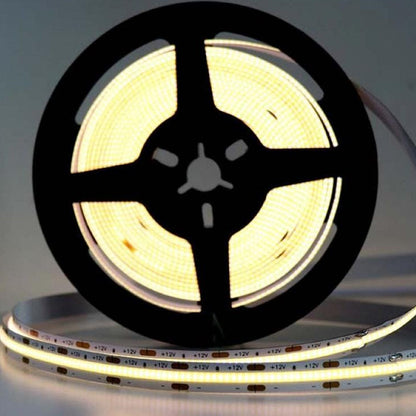 5 Meter 12V LED COB Strip, 6000K IP20 (Power Supply Not Included)