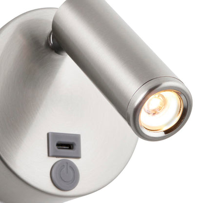 Saxby Lumos Mini 1lt Wall 3W 3000K - Stainless Steel 120966