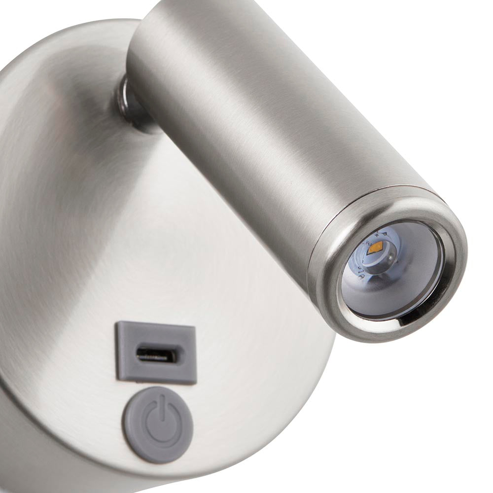 Saxby Lumos Mini 1lt Wall 3W 3000K - Stainless Steel 120966