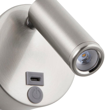 Saxby Lumos Mini 1lt Wall 3W 3000K - Stainless Steel 120966