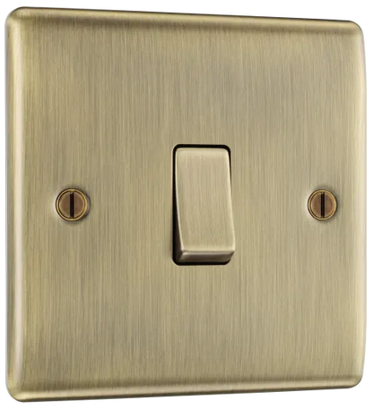Single Light Switch 1Gang 2W Antique Brass 10A BG NAB12