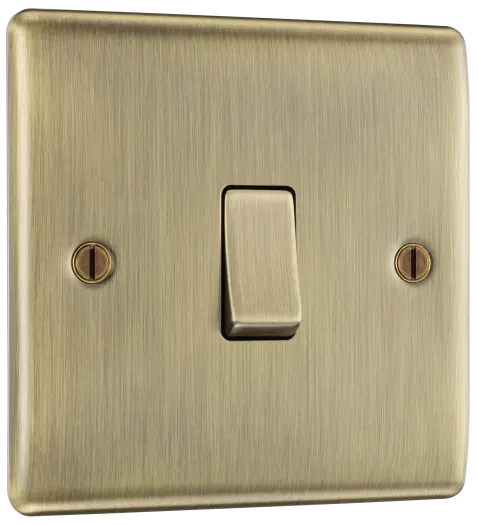 Single Light Switch 1Gang 2W Antique Brass 10A BG NAB12