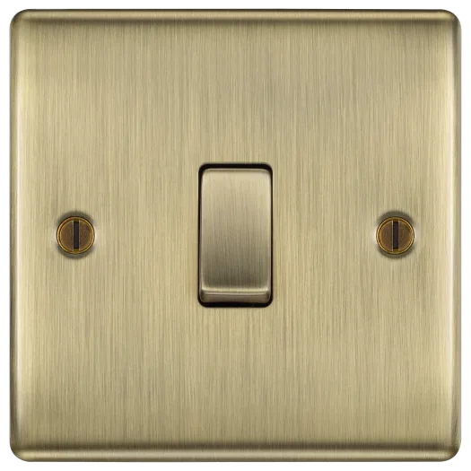 Single Light Switch 1Gang 2W Antique Brass 10A BG NAB12
