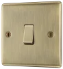 Single Light Switch 1Gang 2W Antique Brass 10A BG NAB12