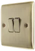 Double Light Switch 2Gang 2W Switch 10A Antique Brass BG NAB42