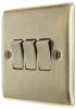 Triple Light Switch 3Gang 2W 10A Antique Brass BG NAB43