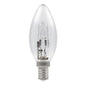 Caradok 28w = 40w Halogen EcoSaver Candle Light Bulbs - SES / E14 Cap / Clear